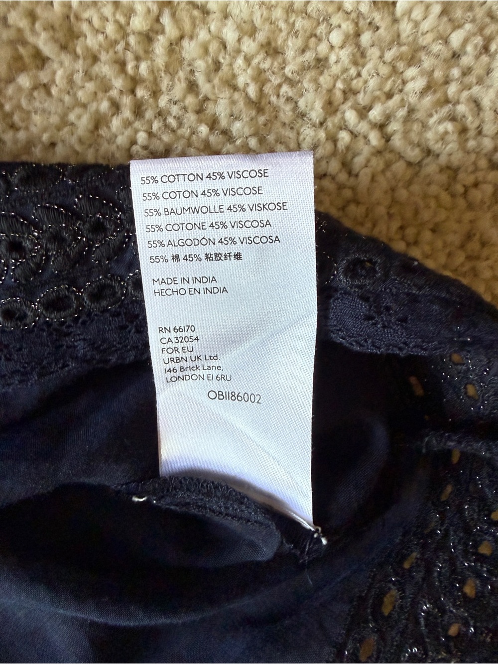 Anthropologie Navy Embroidered Eyelet Lace Mesh Babydoll Blouse Puff Sleeve S - Picture 7 of 9